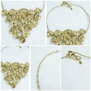 Brand New Gold faceted Coil Design Necklace